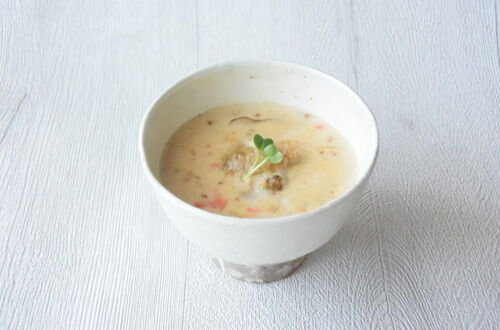 鮭と菊芋のチャウダー
